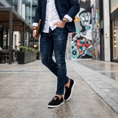 Luxury Black Suede Slip-On Loafers