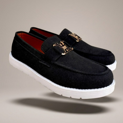 Luxury Black Suede Slip-On Loafers