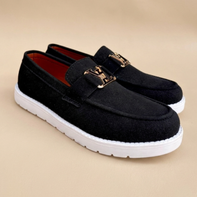 Luxury Black Suede Slip-On Loafers