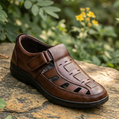 Premium Brown Leather Sandal Loafers