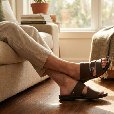 Men’s Stylish Leather Slide Sandals